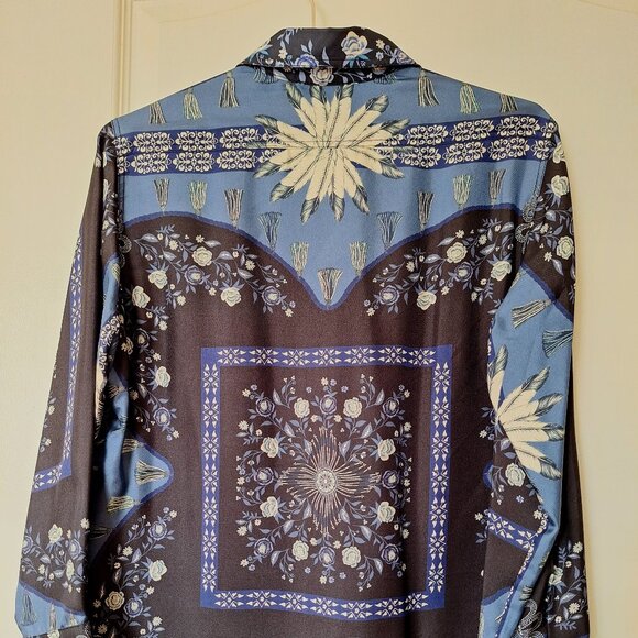 Sandro PARIS - the KIM floral print shirt, 100% Silk - Picture 7 of 11